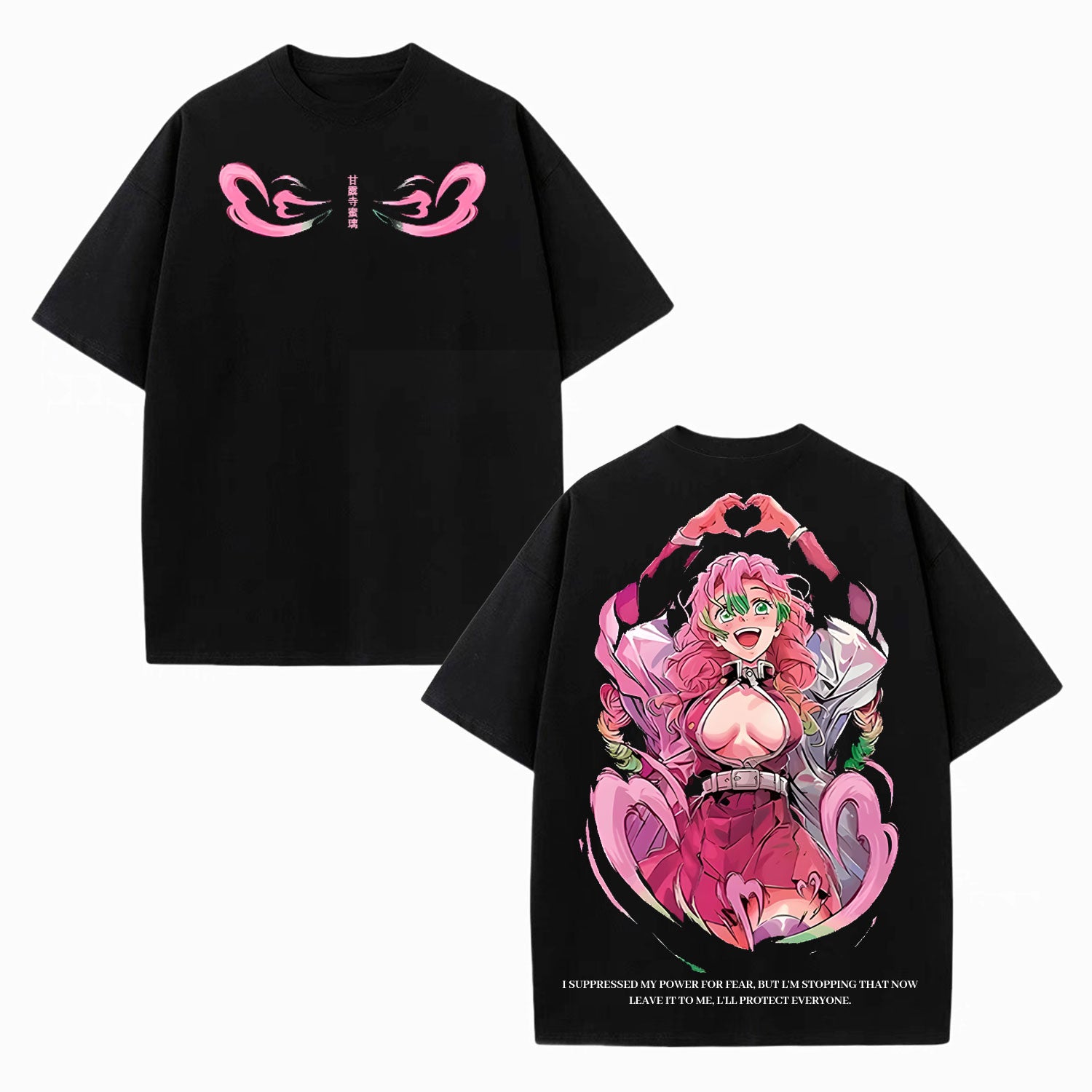 MITSURI KANROJI UNISEX ANIME INSPIRED VINTAGE TEEحDEMON SLAYER-[DS]