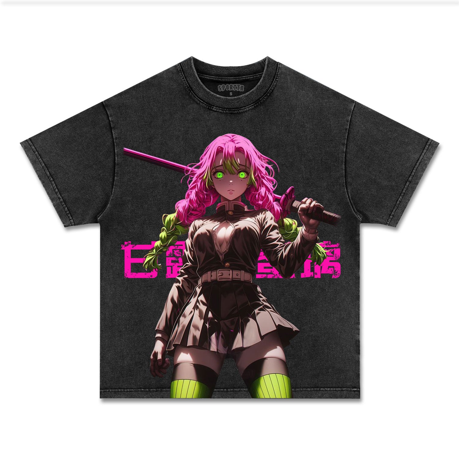 UNISEX ANIME INSPIRED VINTAGE TEEحDEMON SLAYER-[FRONT]