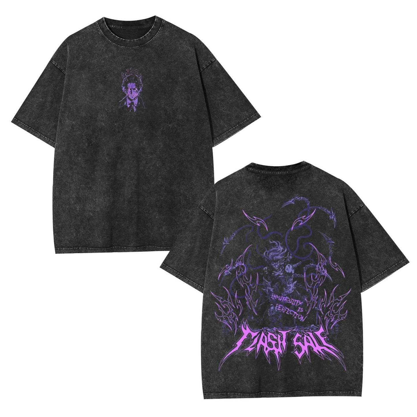 MUZAN KIBUTSUJI PURPLE DEMON SLAYER UNISEX WASHED T-SHIRT-[DS]