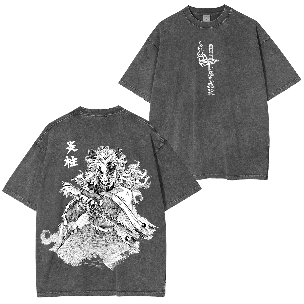 Rengoku Kyojuro,Demon Slayer Anime Unisex Washed T-Shirt