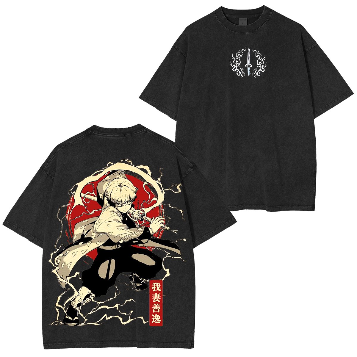 Zenitsu,Demon Slayer Anime Unisex Washed T-Shirt
