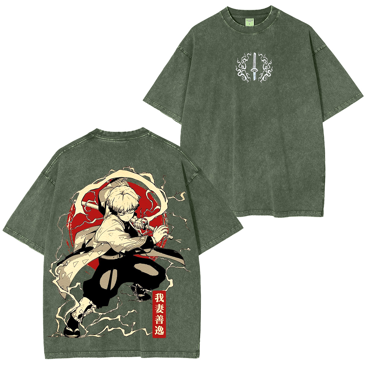 Zenitsu,Demon Slayer Anime Unisex Washed T-Shirt