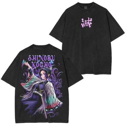 Kochou Shinobu ,Demon Slayer Anime Unisex Washed T-Shirt