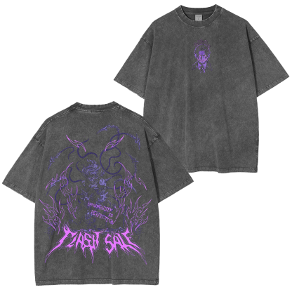 Muzan Kibutsuji Purple, Demon Slayer Anime Unisex Washed T-Shirt