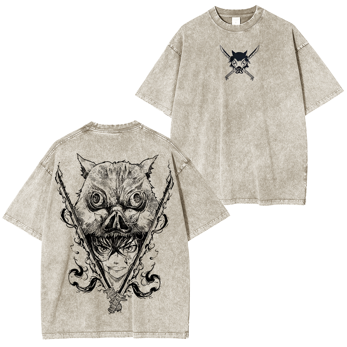 Inosuke Hashibira,Demon Slayer Anime Unisex Washed T-Shirt