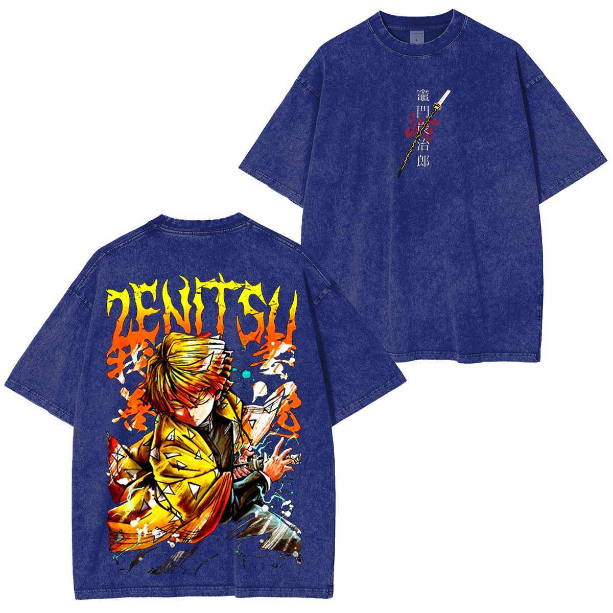 Zenitsu, Demon Slayer Anime Unisex Washed T-Shirt