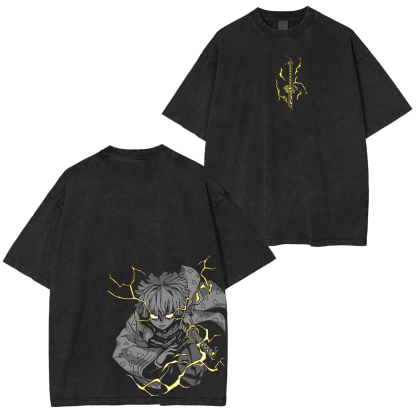 Zenitsu Agatsuma, Demon Slayer Anime Unisex Washed T-Shirt