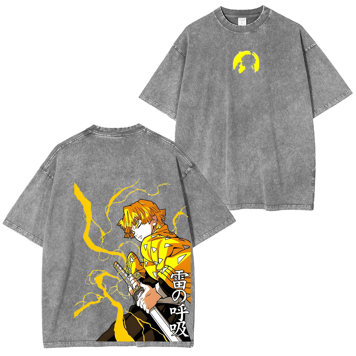 Zenitsu Agatsuma, Demon Slayer Anime Unisex Washed T-Shirt