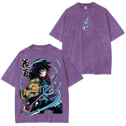Tomioka Giyuu - Demon Slayer Anime Unisex Washed T-Shirt
