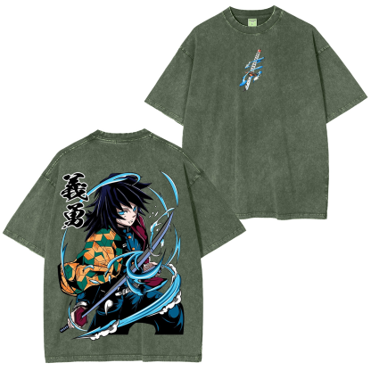 Tomioka Giyuu - Demon Slayer Anime Unisex Washed T-Shirt