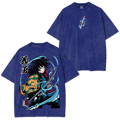 Tomioka Giyuu - Demon Slayer Anime Unisex Washed T-Shirt