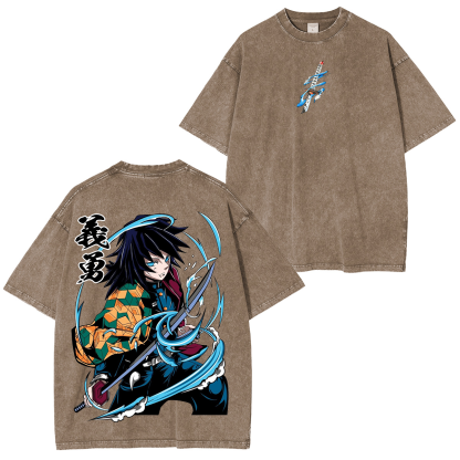Tomioka Giyuu - Demon Slayer Anime Unisex Washed T-Shirt