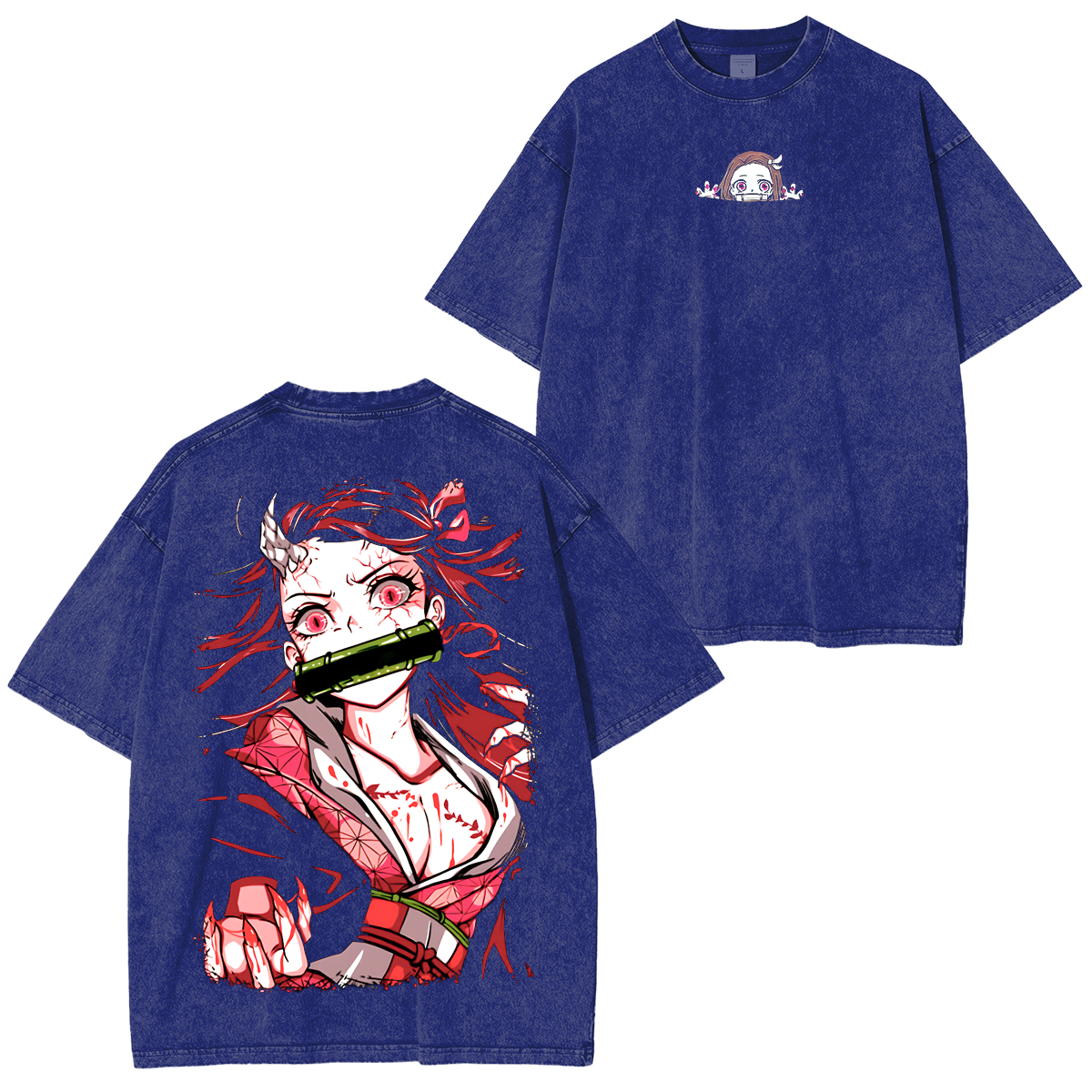 Nezuko Kamado, Demon Slayer Anime Unisex Washed T-Shirt