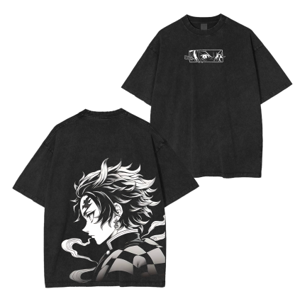 Tanjiro Kamado,Demon Slayer Anime Unisex Washed T-Shirt