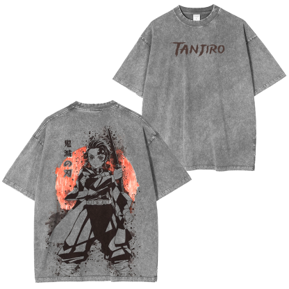 Tanjiro Kamado,Demon Slayer  Anime Unisex Washed T-Shirt