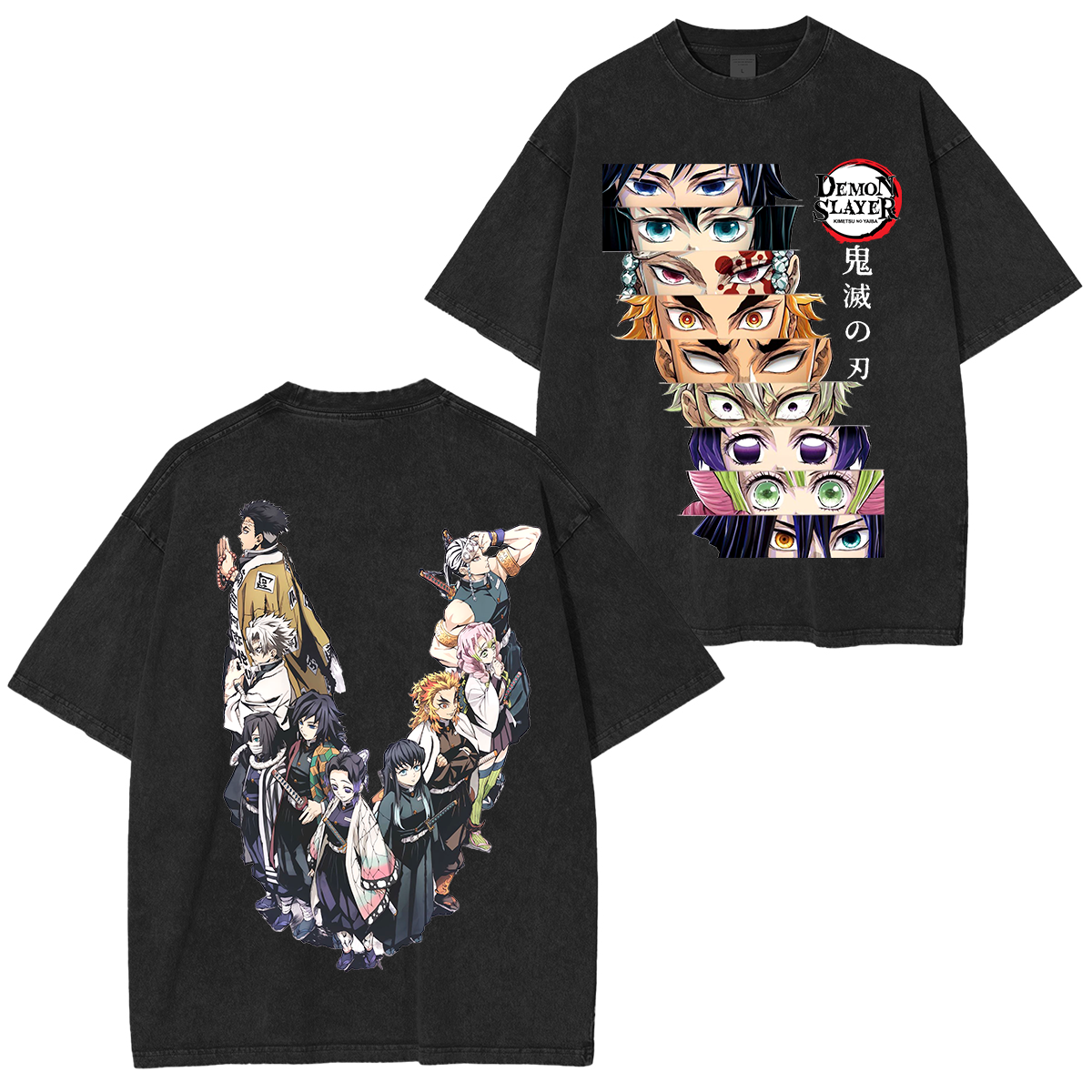 Demon Slayer Hashira Vintage Anime Unisex Washed T-Shirt