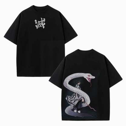 UNISEX ANIME INSPIRED VINTAGE OVERSIZED TEE丨DEMON SLAYER-[DS]