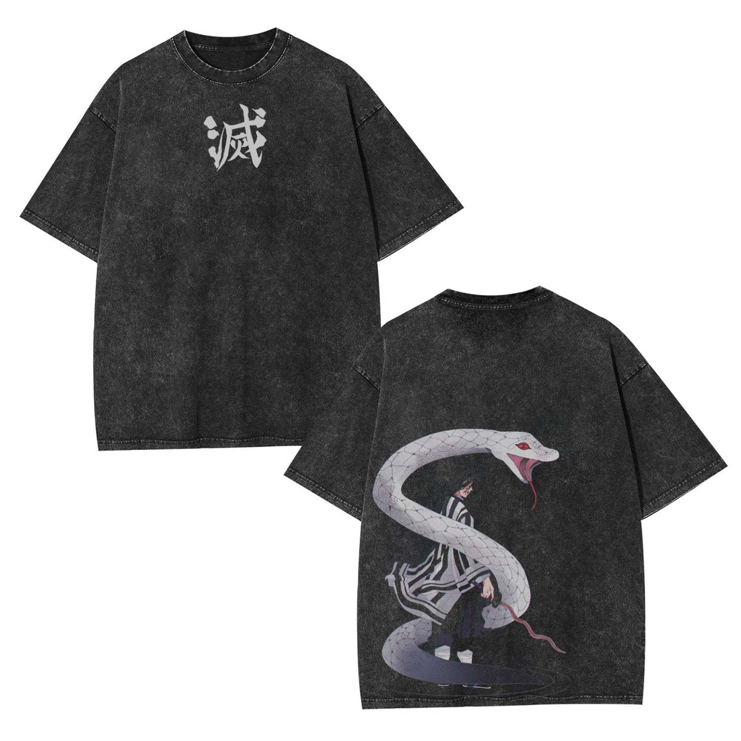 UNISEX ANIME INSPIRED VINTAGE OVERSIZED TEE丨DEMON SLAYER-[DS]