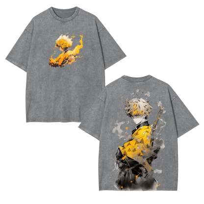 UNISEX OVERSIZED TEE 丨ZENITSU DEMON SLAYER-[DS]