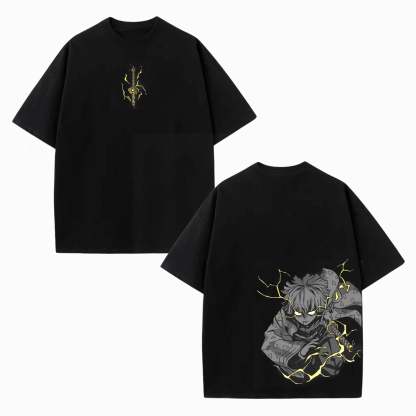 ZENITSU DEMON SLAYER UNISEX WASHED T-SHIRT-[DS]