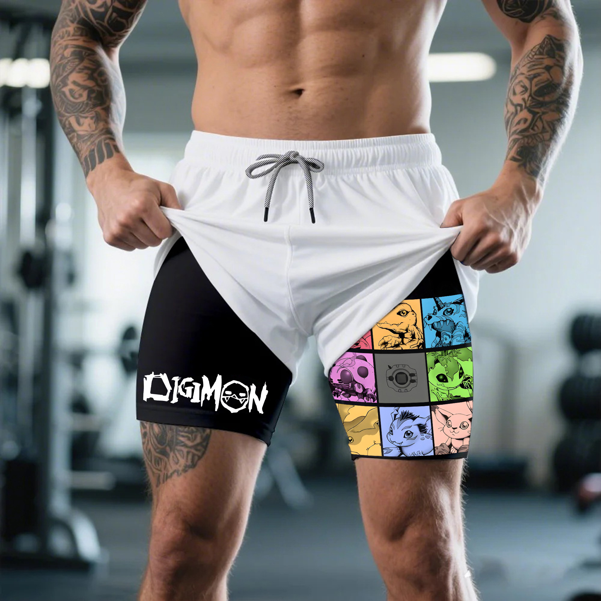 Unisex "Digimon" Anime Style Retro Shorts