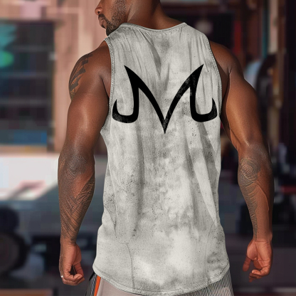 Oversized Simple Letter Anime Print Tank Top-AnimeClothe
