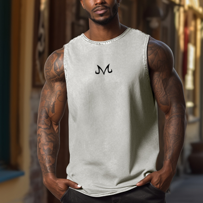 Oversized Simple Letter Anime Print Tank Top-AnimeClothe
