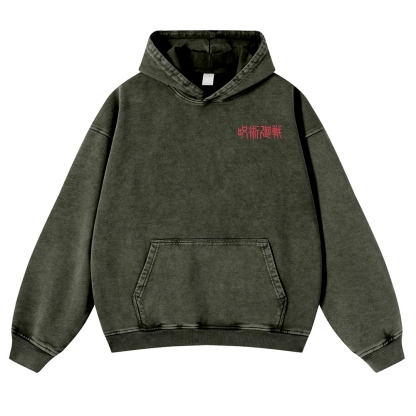Vintage Washed Hoodie-AnimeClothe