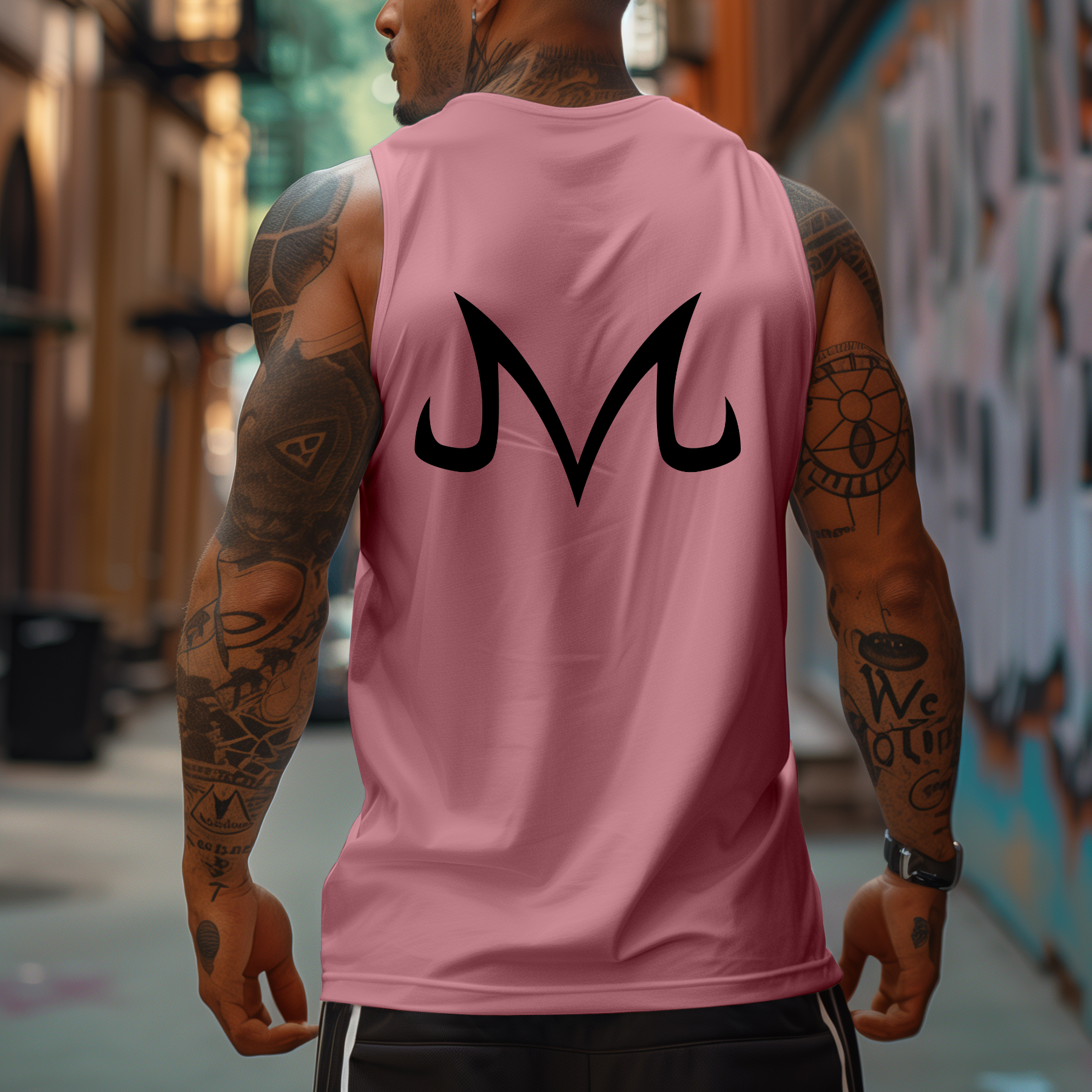 Oversized Simple Letter Anime Print Tank Top-AnimeClothe