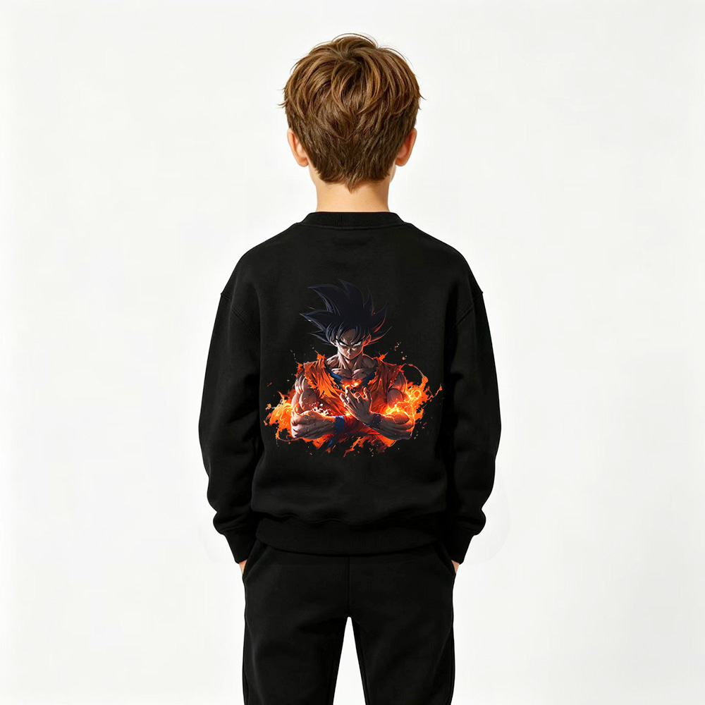 Dragon Ball Anime Graphic Crewneck Sweatshirt for Goku Kids Cartoon Print Cotton Tee