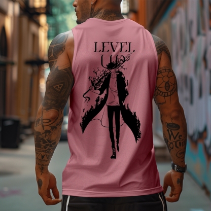 Oversized Anime Print Gym Tank Top-AnimeClothe