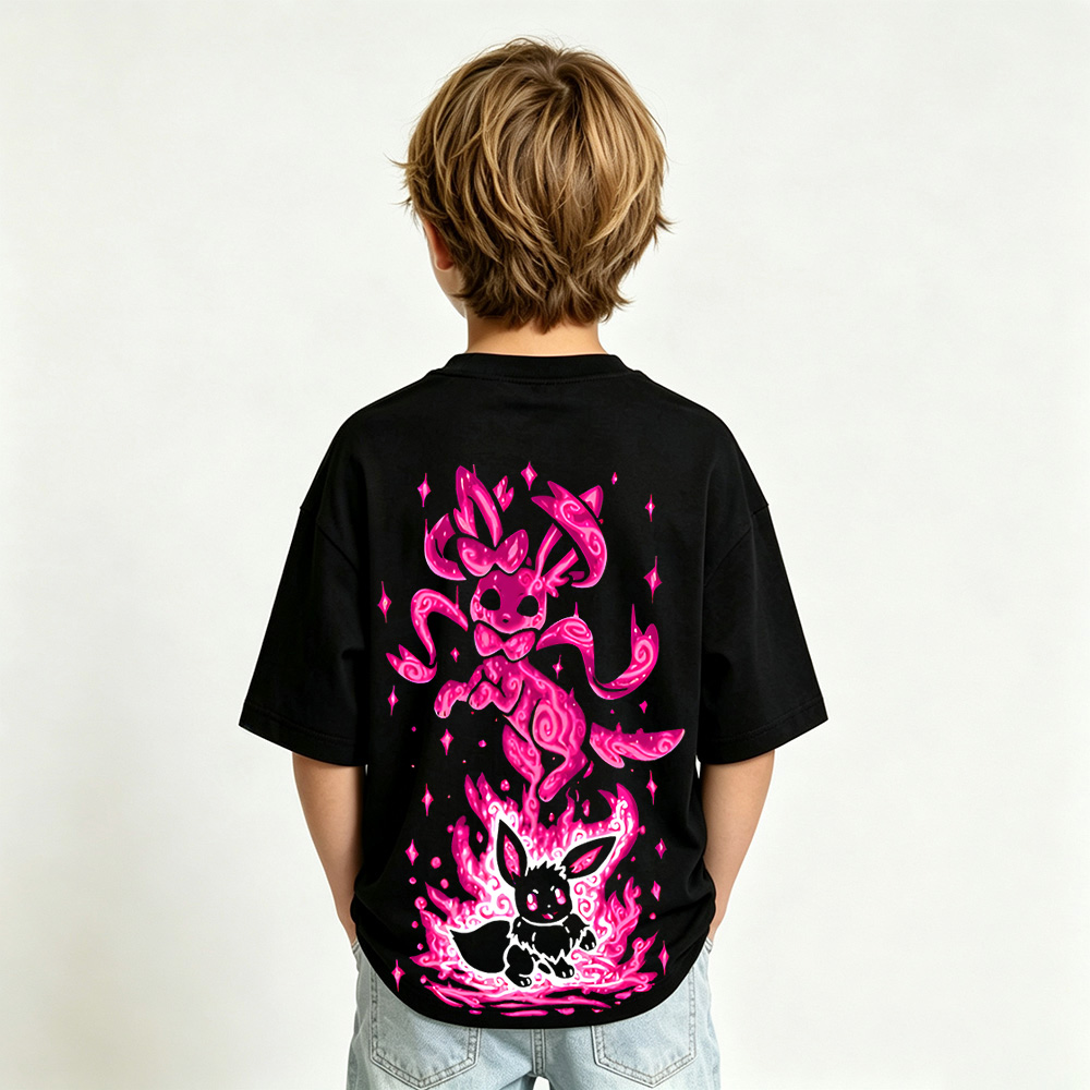 Pokémon Eevee Anime Graphic T-Shirt for Kids Cartoon Print Cotton Tee
