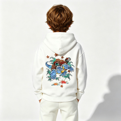 Pokémon Anime Graphic Hoodie for Blastoise Kids Cartoon Print Cotton Tee