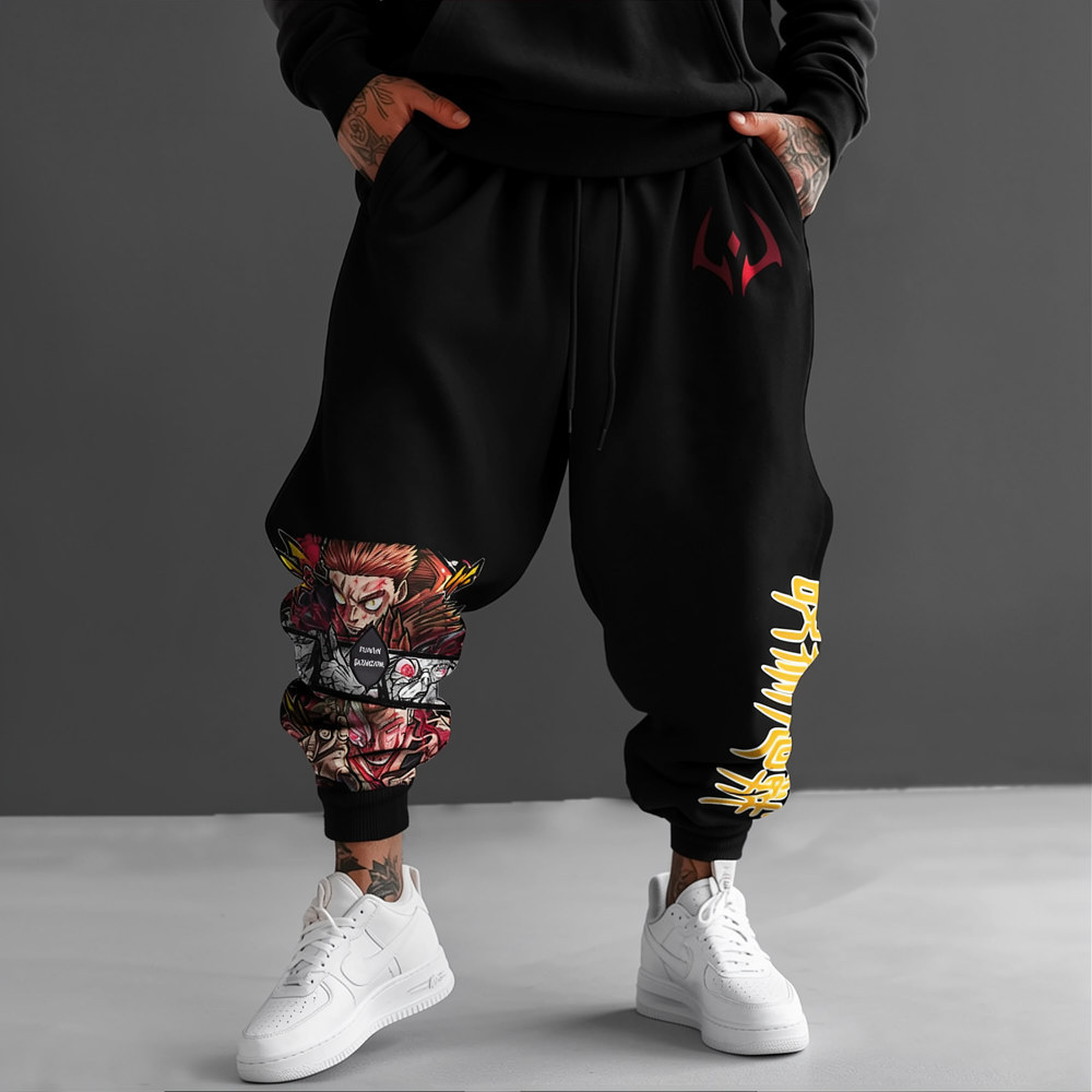 Jujutsu Kaisen Anime Theme Cartoon Print Pure Pants