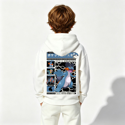 Pokémon Anime Graphic Hoodie for Kids Cartoon Print Cotton Tee