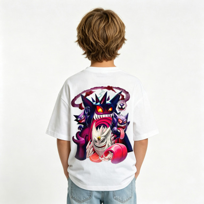 Pokémon Anime Graphic T-Shirt for Gengar Kids Cartoon Print Cotton Tee