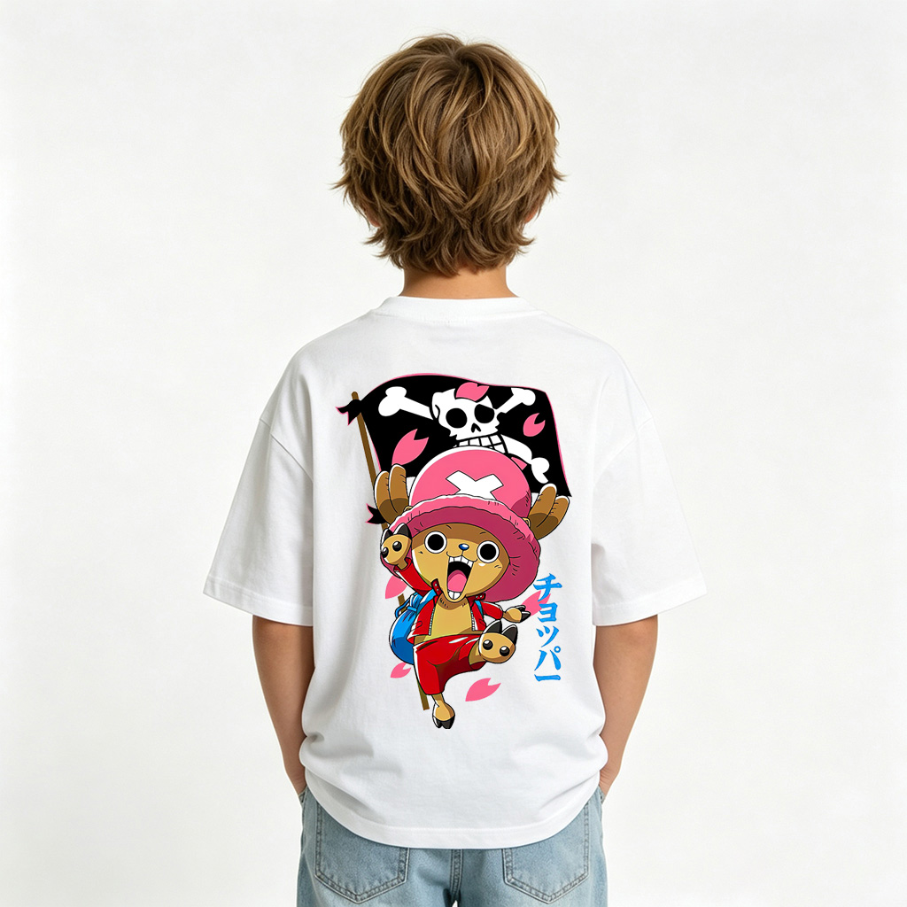 One Piece Anime Graphic T-Shirt for Chopper Kids Cartoon Print Cotton Tee