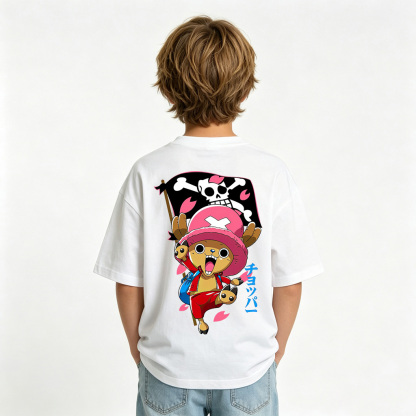 One Piece Anime Graphic T-Shirt for Chopper Kids Cartoon Print Cotton Tee