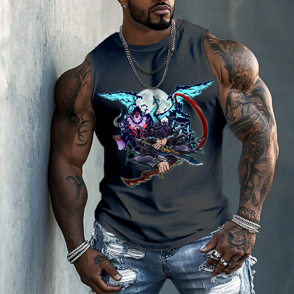 Men's Casual Gym Tank Top-AnimeClothe