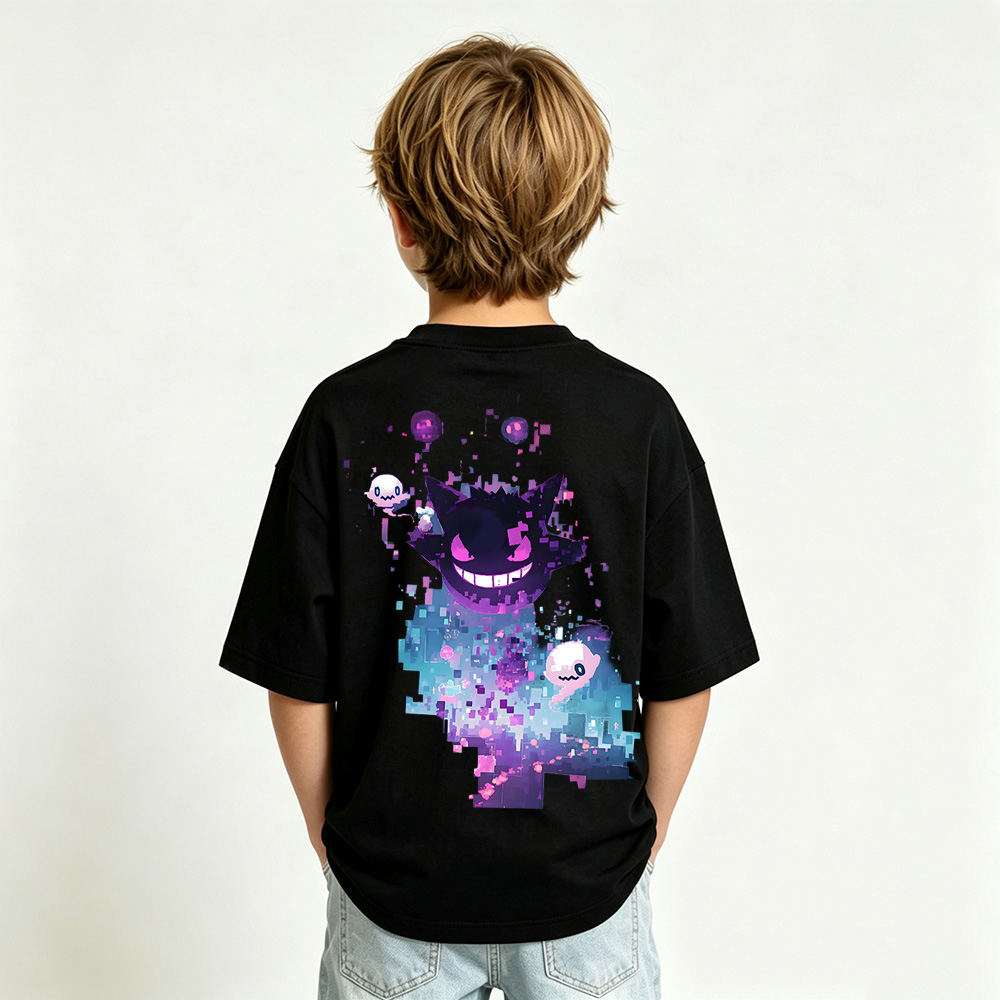 Pokémon Gengar Anime Graphic T-Shirt for Kids Cartoon Print Cotton Tee