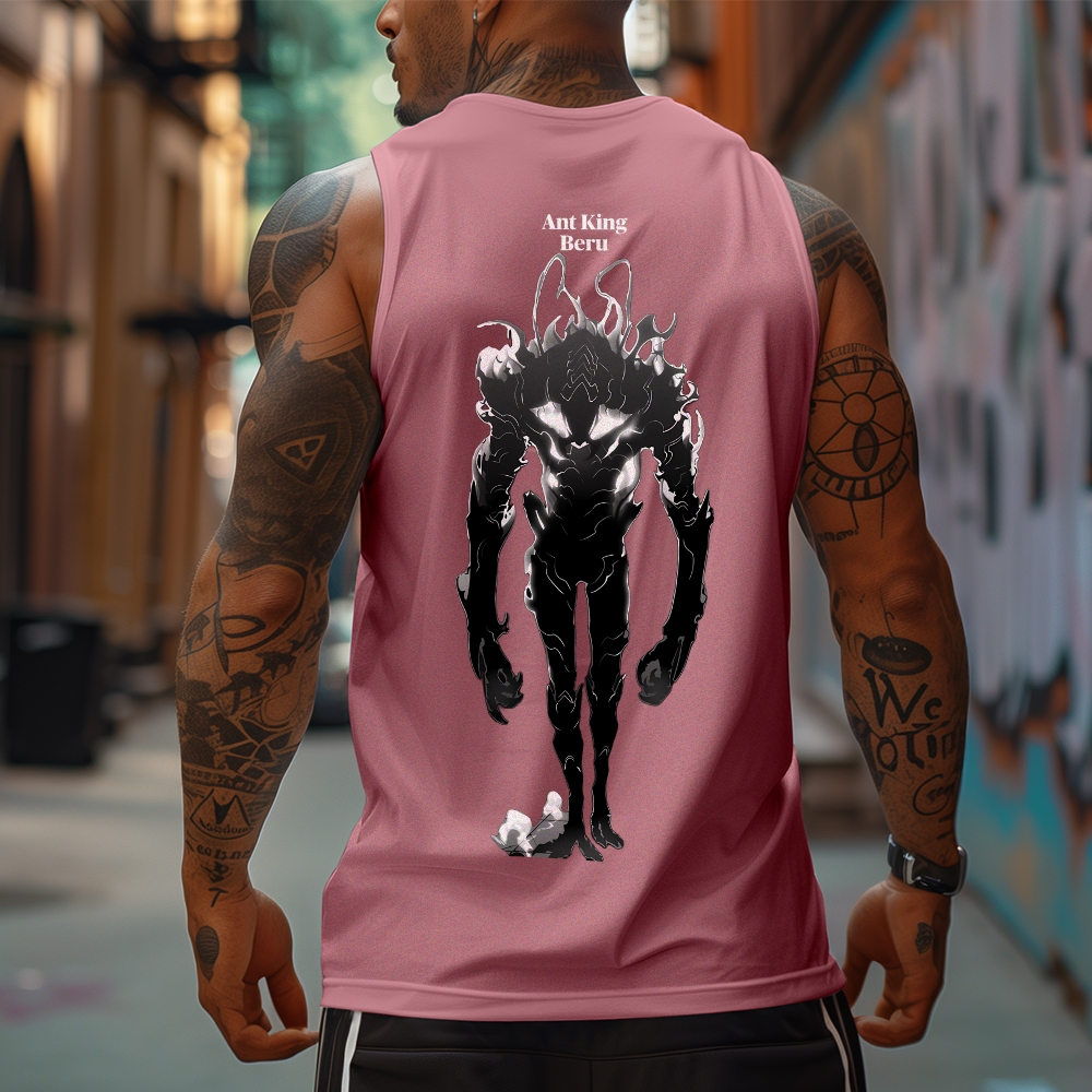 Oversized Anime Print Gym Tank Top-AnimeClothe