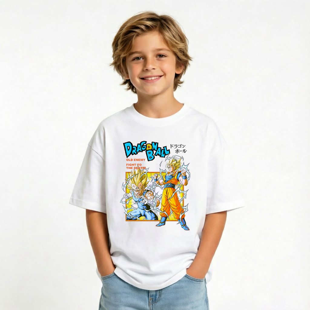 Dragon Ball Anime Graphic T-Shirt for Kids Cartoon Print Cotton Tee