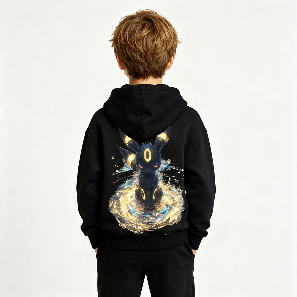 Pokémon Umbreon Anime Graphic Hoodie for Kids Cartoon Print Cotton Tee