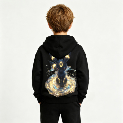 Pokémon Umbreon Anime Graphic Hoodie for Kids Cartoon Print Cotton Tee