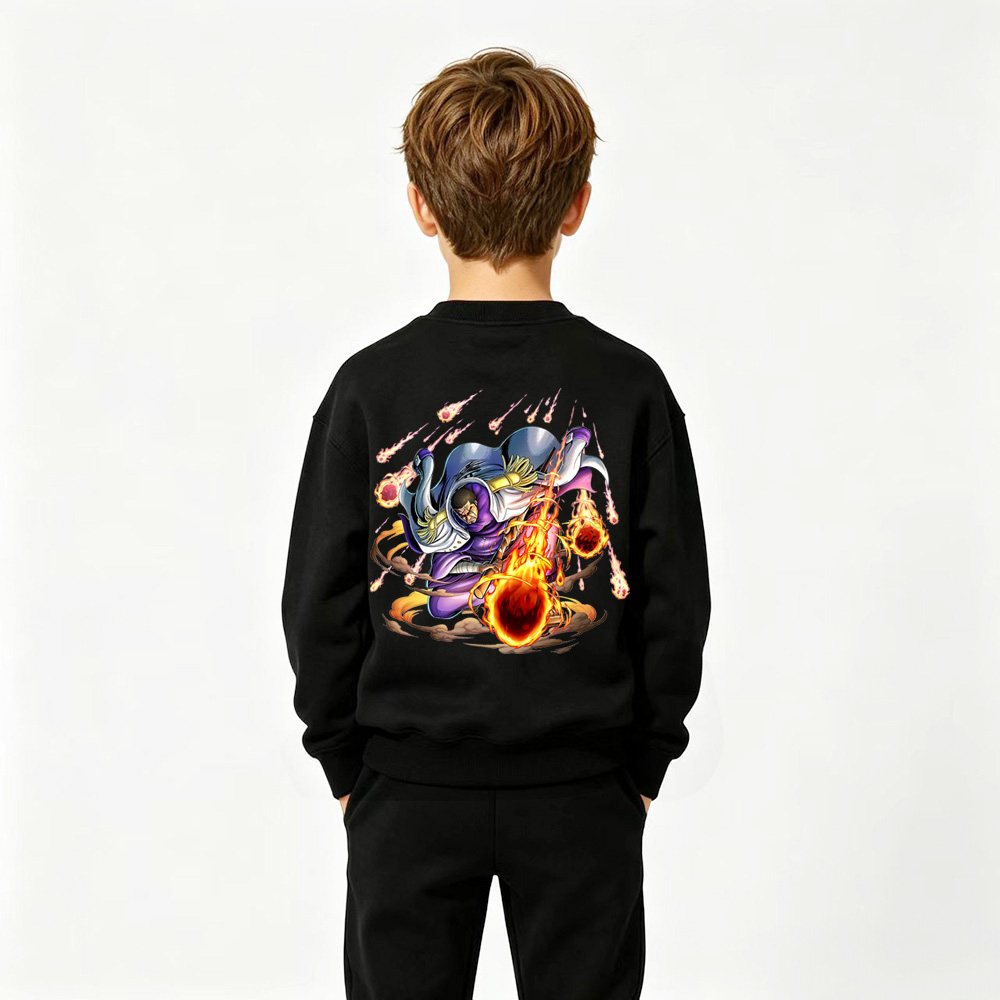 One Piece Anime Graphic Crewneck Sweatshirt for Kids Cartoon Print Cotton Tee