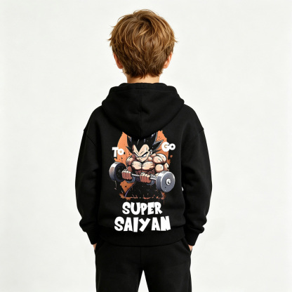 Dragon Ball Anime Graphic Hoodie for Vegeta Kids Cartoon Print Cotton Tee