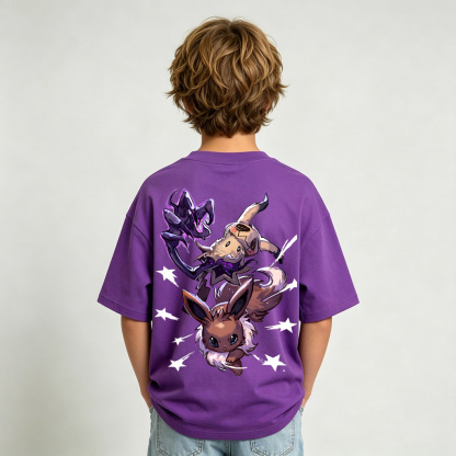 Pokémon Gengar Anime Graphic T-Shirt for Kids Cartoon Print Cotton Tee
