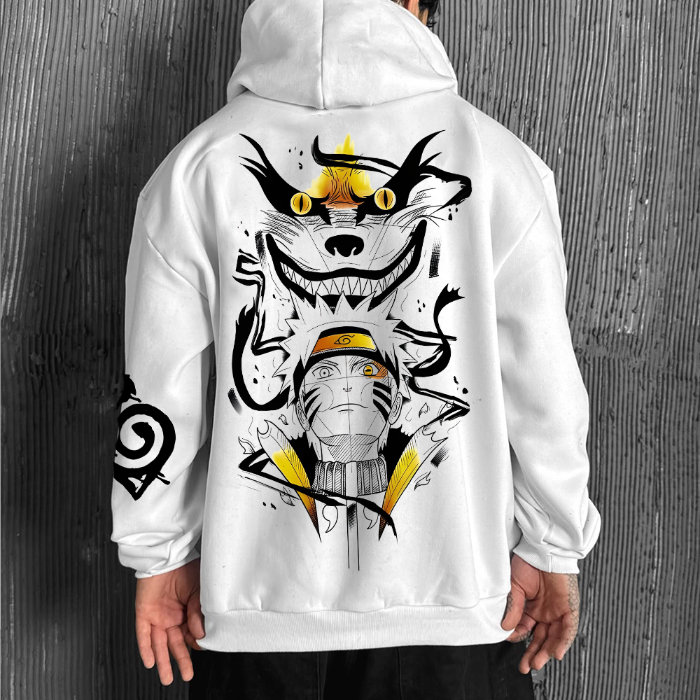 Oversized Unisex Anime Print Hoodie