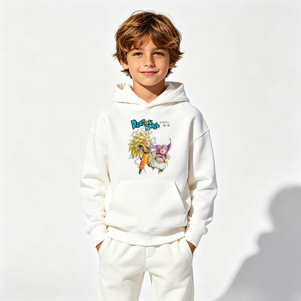 Dragon Ball Anime Graphic Hoodie for Kids Cartoon Print Cotton Tee