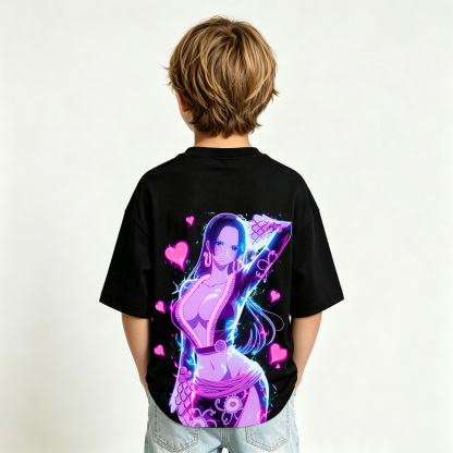 One Piece Anime Graphic T-Shirt for Boa Hancock Kids Cartoon Print Cotton Tee